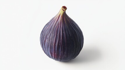 Fototapeta premium A purple fig is sitting on a white background
