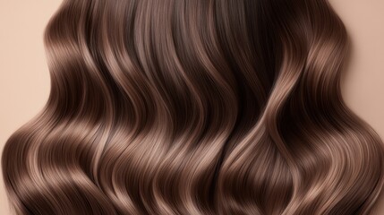 Fototapeta premium A woman's long brown hair is shown in a close up