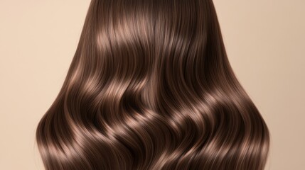Fototapeta premium A woman's long brown hair is shown in a close up