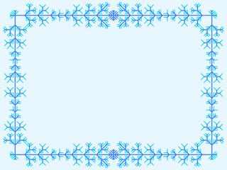 Snowflakes frame for Christmas and New Year greetings. Winter frame with snowflakes in geometric line art style. Design for greeting card, flyers and invitations. Vector illustration