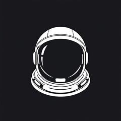Fototapeta premium Stylized Astronaut Helmet Icon with a Clean Black and White Design