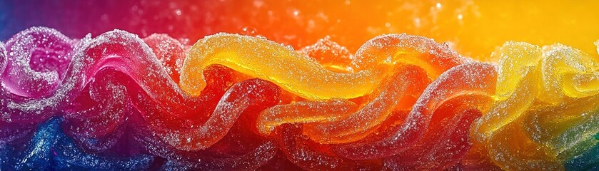 Vibrant colorful waves abstract art digital creation artistic studio close-up expression of creativity