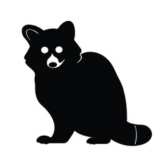 Naklejka premium A black and white drawing of a raccoon. The raccoon is sitting on its haunches