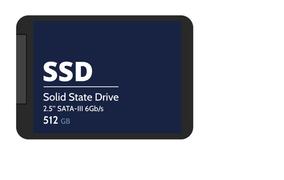 A 512GB, 2.5 inch, SSD (Solid State Drive) design with SATA-III interface.