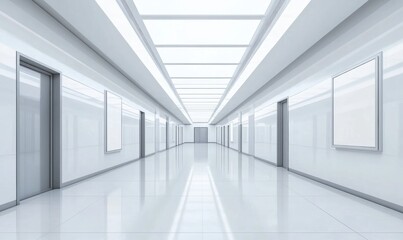 Fototapeta premium Blank billboard or poster in hall
