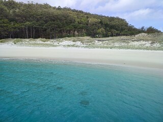 perfect blue beach on spanish island 