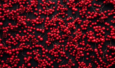 Festive Christmas background adorned with vibrant red berries, perfect for holiday-themed designs