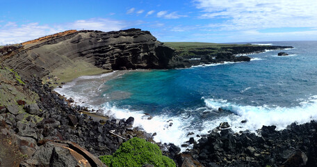 Hawaii Green Sand Beach Panorama
