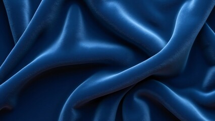 Obraz premium Luxurious Deep Blue Velvet Fabric Texture, Soft, Plush Pile, Rich Shade Variations