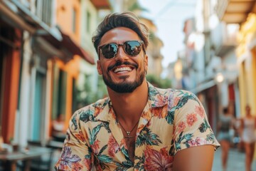 Fototapeta premium portrait of a man in the city