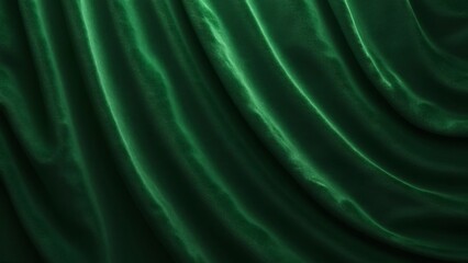 Fototapeta premium Luxurious Green Velvet Drape, Rich Texture and Deep Pile