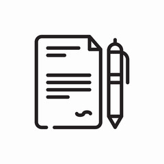 pen and document icon sign vector