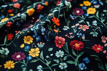 Floral Print Fabric Close Up
