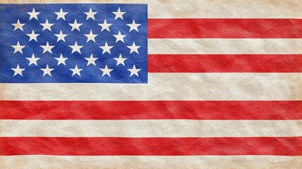 Fototapeta premium United States flag displayed on vintage textured background showing patriotism and symbolism