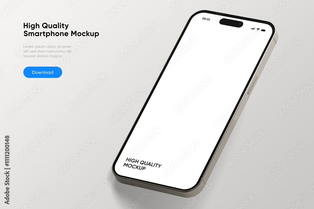 Fototapete 3d ultra realistic render illustration high quality smartphone mockup with isolated background. smar