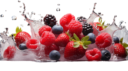 Dynamic motion of mixed berries falling, ideal for fresh and health-conscious visual projects.