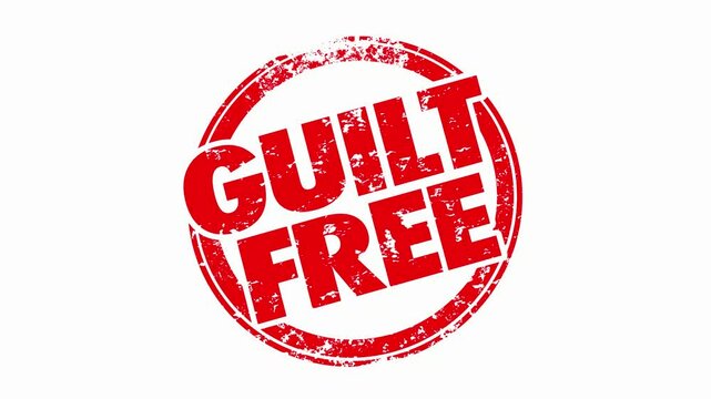 Guilt-Free Diet Healthy Choice Eating Round Red Stamp 3d Animation