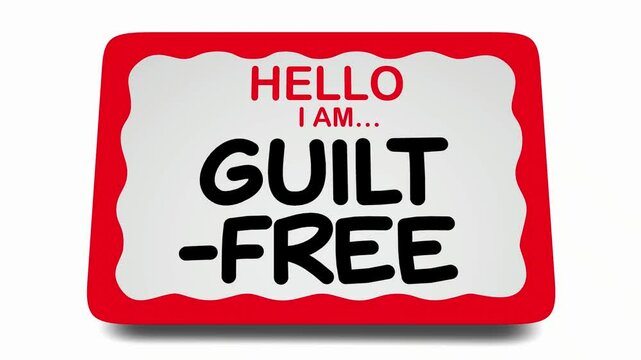 Hello I Am Guilt-Free Name Tag Sticker Clear Conscious Pure Honest 3d Animation