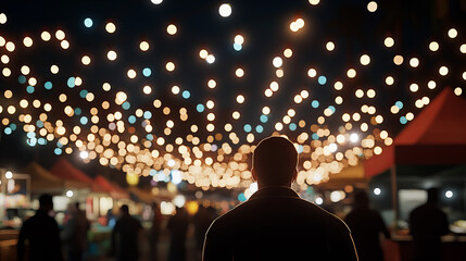 Cultural festival showcases diverse food and vibrant atmosphere at night