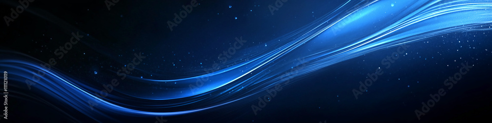 Poster Blue abstract waves create a serene and calming atmosphere for creative backgrounds or digital designs