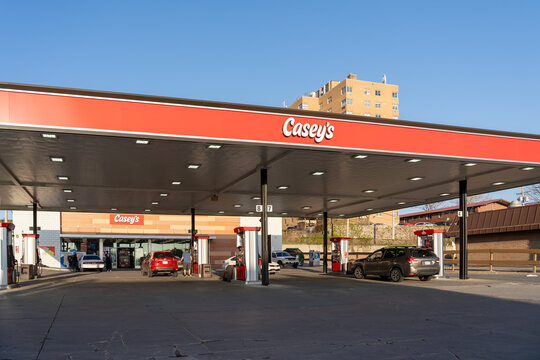 A Casey&rsquo;s gas station in Omaha, NE, USA, May 6, 2023. Casey's is a convenience store chain that sells gas and prepared food. 