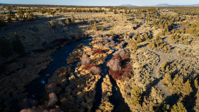 Cline Falls River Aerial 