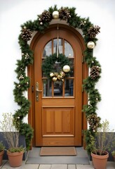 Fototapeta premium Classic Christmas Door Decor