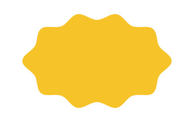 Yellow wavy edge frame badge