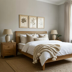 cozy interior bedroom with wall paint