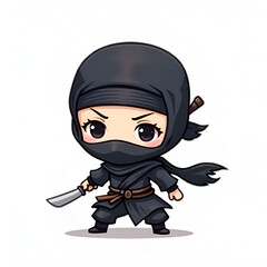 Obraz premium Cute Chibi Ninja Character