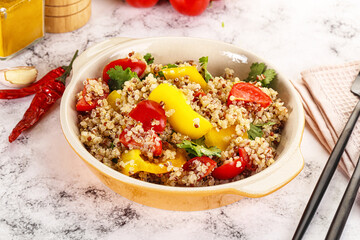 Dietary vegetarian quinoa with vegetables