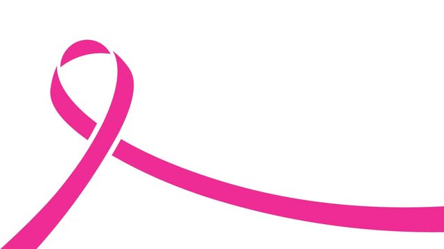 Pink ribbon Breast cancer awareness animation video Breast cancer awareness horizontal banner animation with pink ribbon and space for text Breast Cancer Awareness Month animation with message box