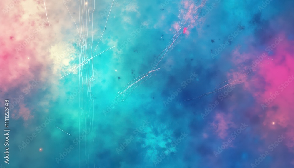 Leinwandbilder abstract holographic texture design with vibrant blue pink, green colors. irregularities, scratches 