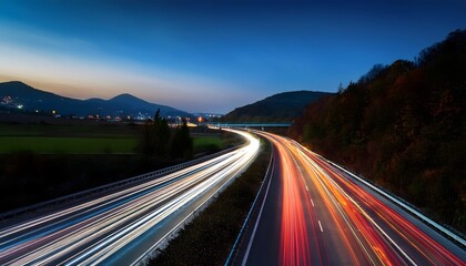 Tr&aacute;fico en carreteras con largas exposiciones