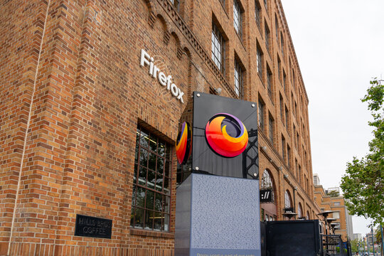 Firefox headquarters in San Francisco, California, USA - June 6, 2023. Mozilla Firefox, or simply Firefox, is a free and open-source web browser. 