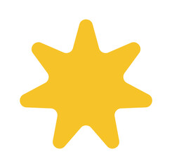 Yellow cogwheel primitive geometry symbol