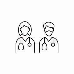 woman and man doctor icon sign vector