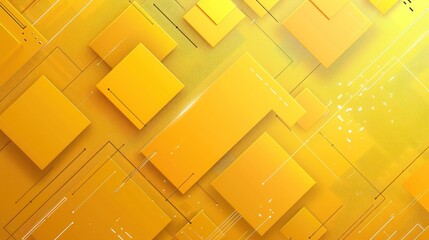 Abstract design featuring layered yellow rectangles and lines, creating a modern graphic aesthetic.