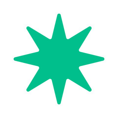 Green star shape abstract geometry