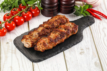 Chicken kebab minced meat and spices