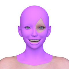 女性の顔アップ