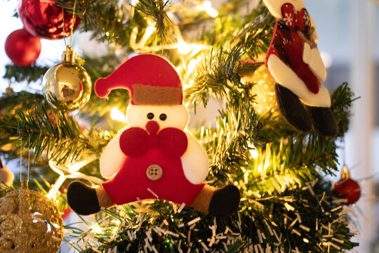 christmas tree decorations on christmas tree