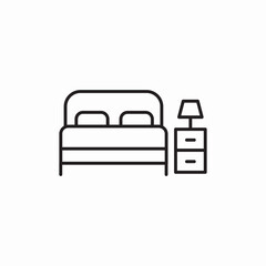 bed nightstand desk lamp icon sign vector