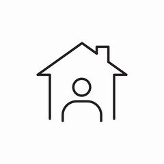 human in house icon sign vector