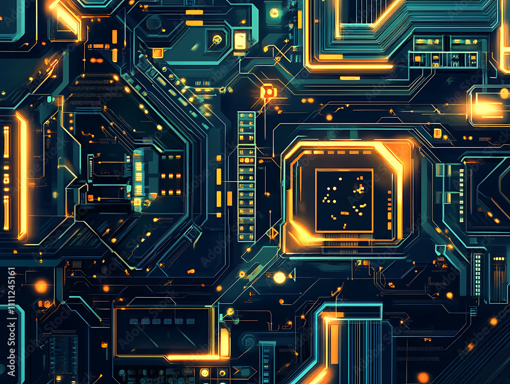 Poster central computer processors cpu concept, illustration