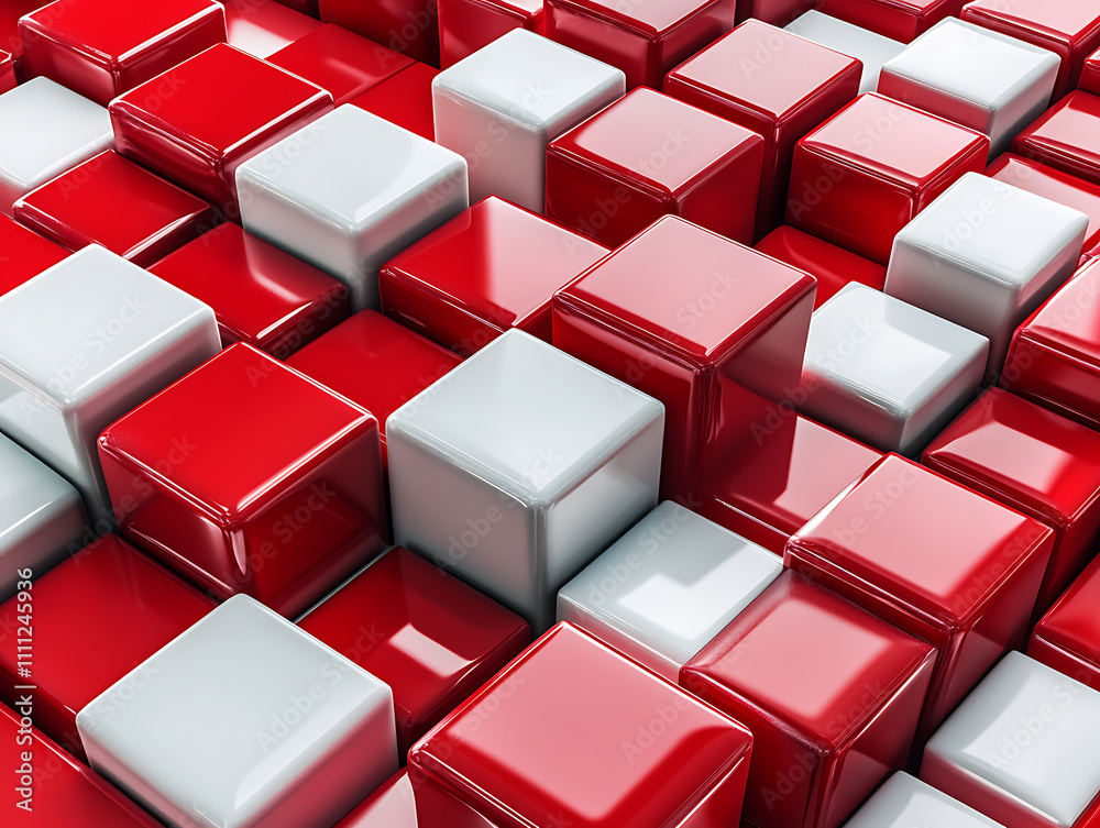 Aufkleber abstract 3d render of cubes