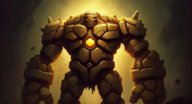 Mud and Stone Golem, Mythical Monster Creature, Myth, Folklore lore, Mythology
