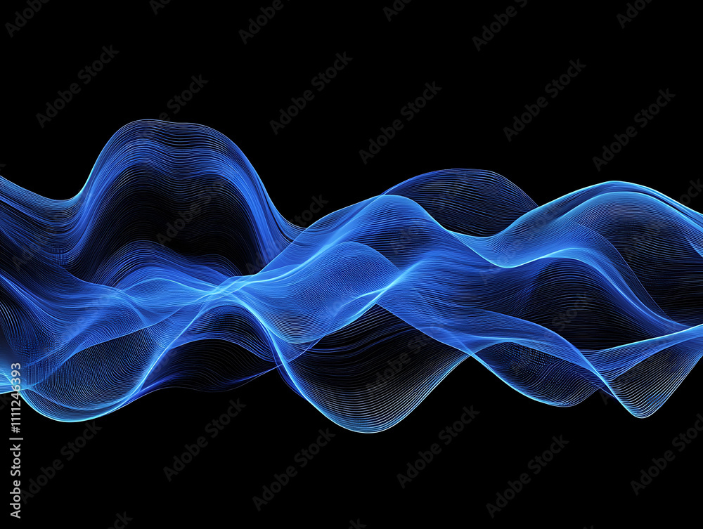 Aufkleber abstract blue wavy line graphic design for web and ppt backgrounds