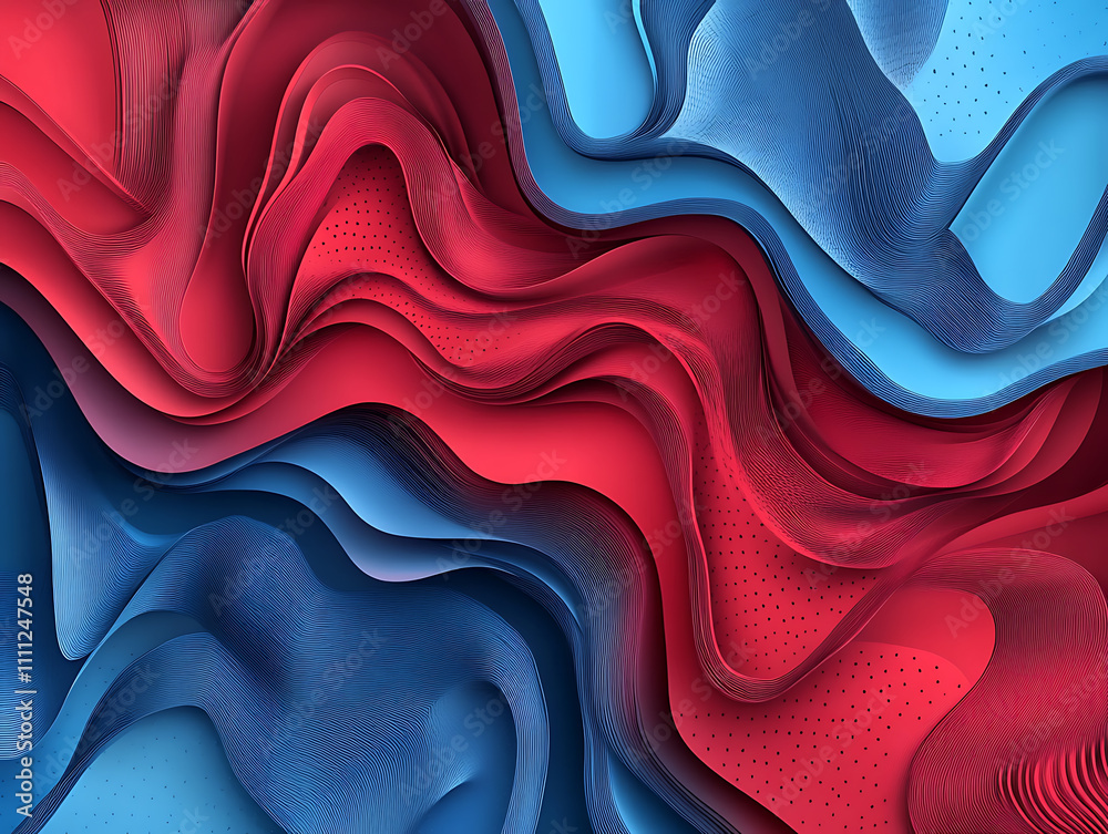 Poster abstract material blue and red gradient background banner with lines