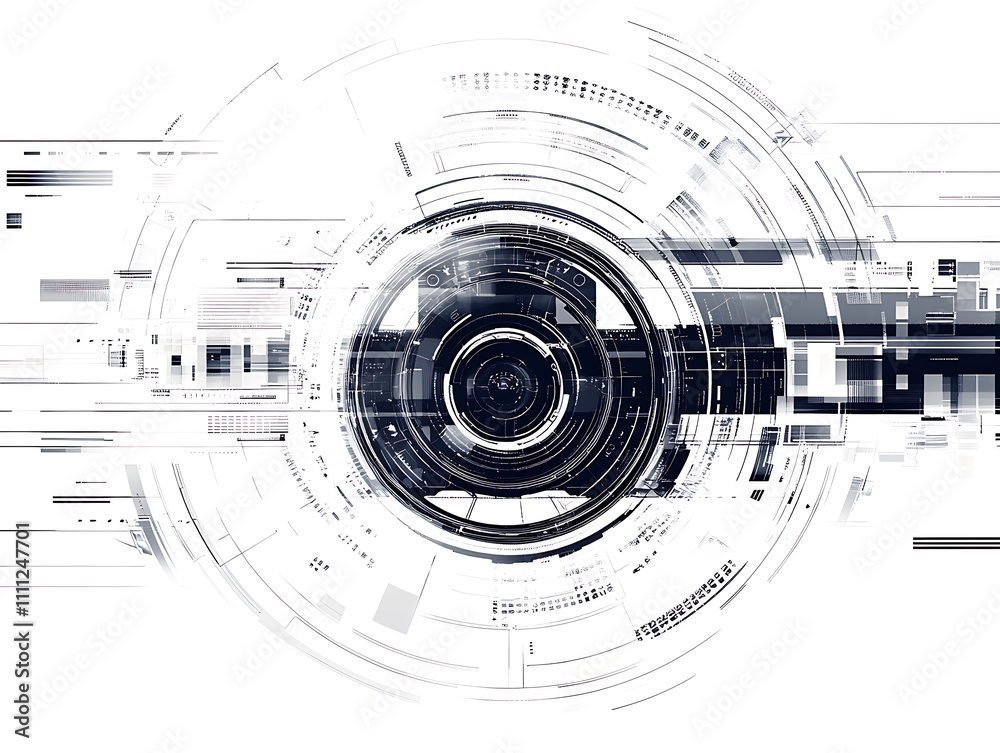 Aufkleber Abstract cyber security concept with key and binary code